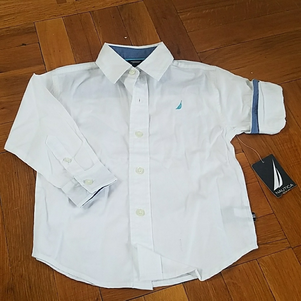 Nautica Boys Collared White Button Down